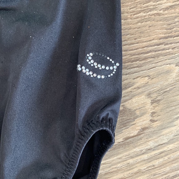 Gymnastics Leotard Kids Girls Size 6 Black with Pink and Silver Sparkles - Picture 5 of 5